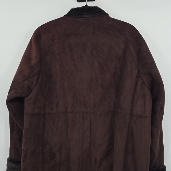 Calvin Klein Faux Fur Brown Midi Coat Women's Size XL. - Picture 5 of 9